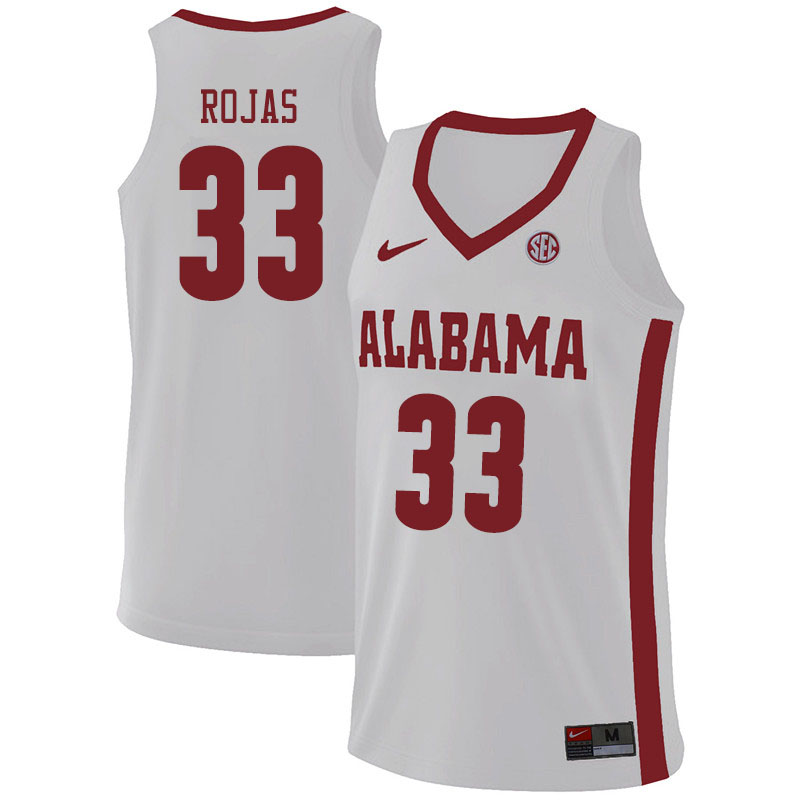 Men #33 James Rojas Alabama Crimson Tide College Basketball Jerseys Sale-White